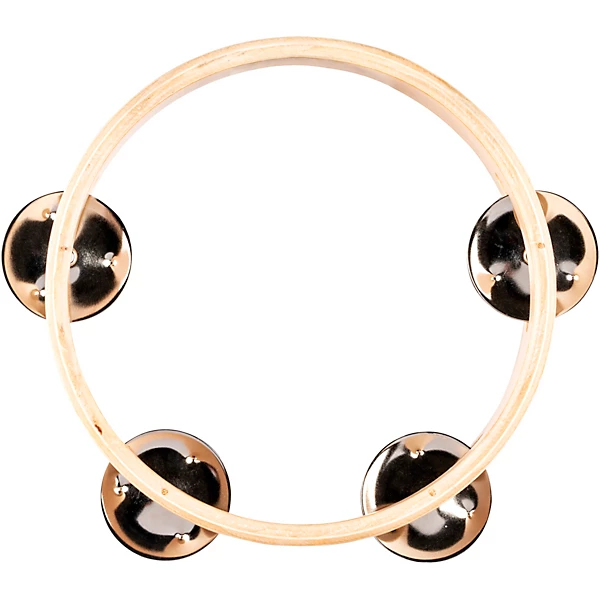 Nino Single Row Wood Tambourine, Natural 6 in.