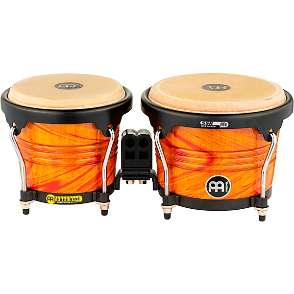 MEINL Free Ride Designer Series Wood Bongo Set Amber Flame 6 3/4 in. and 8 in.