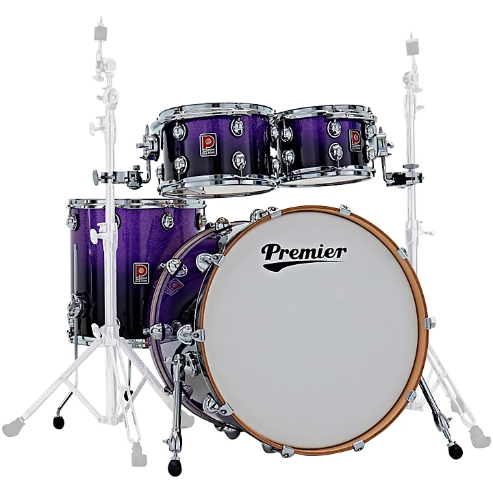 Genista Maple 4 Piece Shell Pack With 22 Bass Drum Purple Fade