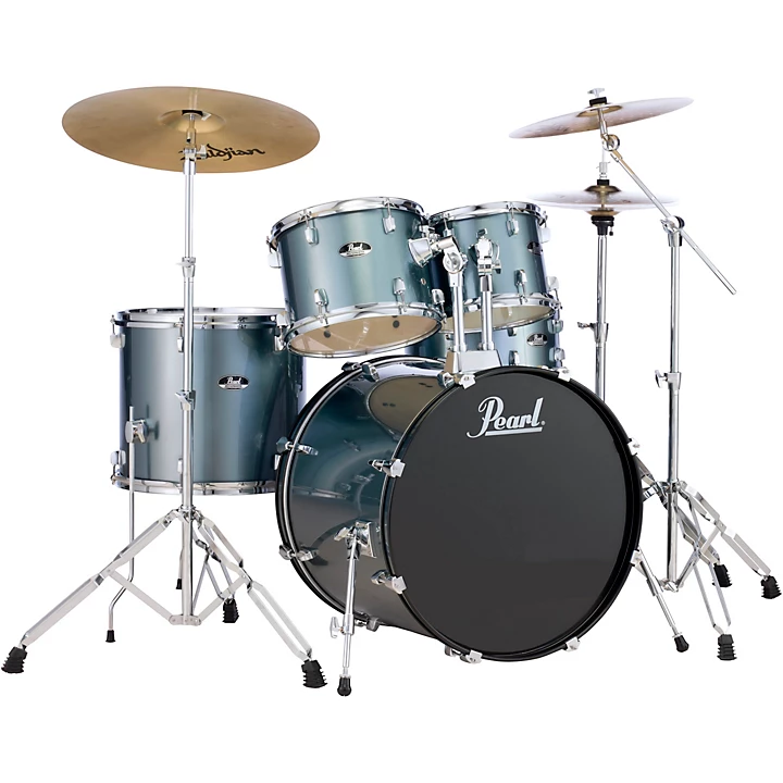 Pearl Roadshow Drum Set with Zildjian Cymbals Level 1 Charcoal Metallic L13249004003000.gc