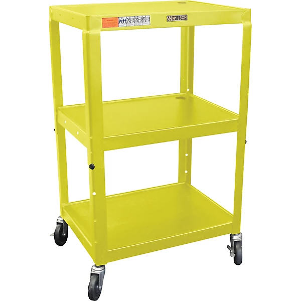 Metal 26 to 42 3 Shelf Cart Yellow