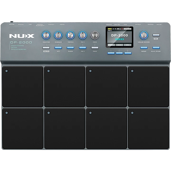 NUX DP 2000 Digital Percussion Pad with 8 Velocity Sensitive Pads, FX, and Bluetooth Black