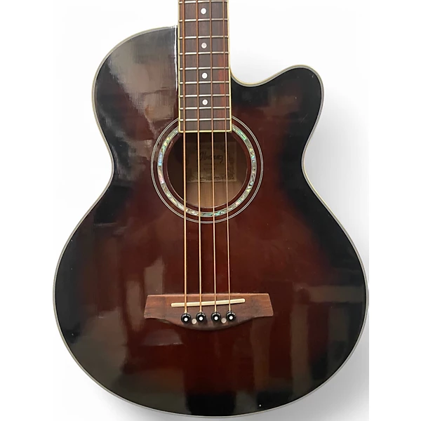 Ibanez Used Ibanez AEB10E Wine Red Acoustic Bass Guitar.gc
