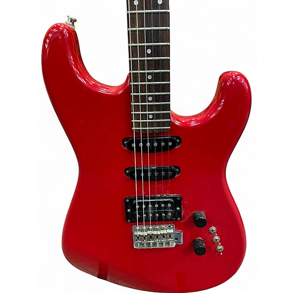 Vintage 1980s Squier Contemporary Stratocaster HSS Red Solid Body Electric Guitar