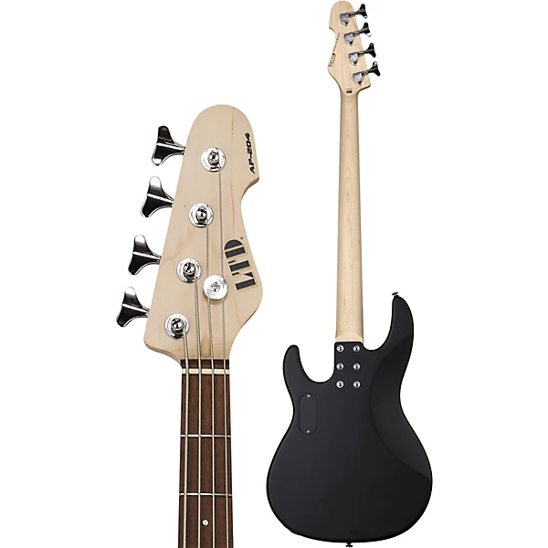 LTD AP 204 Electric Bass Guitar Satin Black Black Pickguard