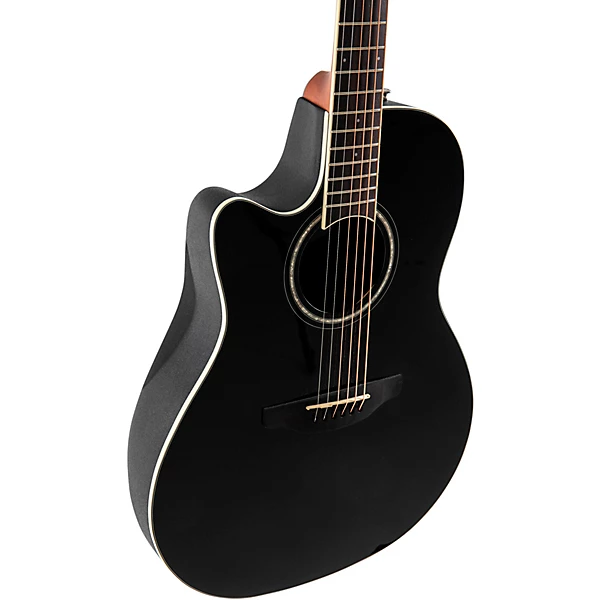 Ovation CS24L 5G Celebrity Series Traditional Mid Depth Left Handed Acoustic Electric Guitar Black