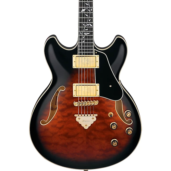 Ibanez Artcore Expressionist AS93QMSP Semi Hollowbody Electric Guitar Dark Brown Sunburst