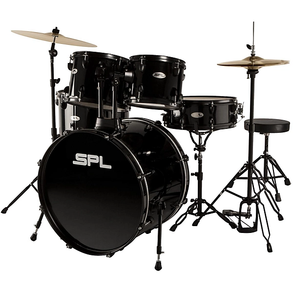Sound Percussion Labs Unity 5 Piece Drum Set with Hardware Cymbals and Throne Level 1 Black J08439004002000.gc