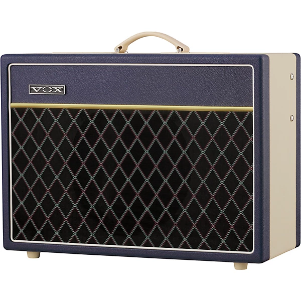 VOX VOX AC15 Custom 15W 1x12 Limited Edition Tube Guitar Combo Amp w/ KORG Pitchblack X Pedal Tuner Blue/Cream