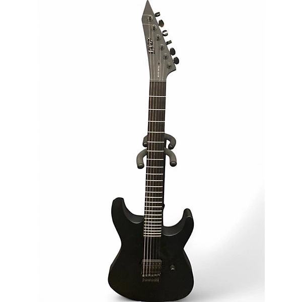 ESP Used ESP black metal 6HT Black Solid Body Electric Guitar.gc