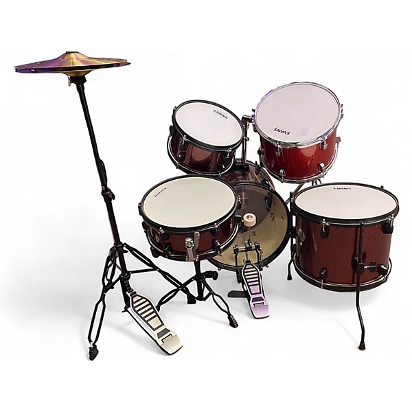 Ludwig Used Ludwig 4 Piece pocket kit Chrome Red Metallic Drum Kit.gc