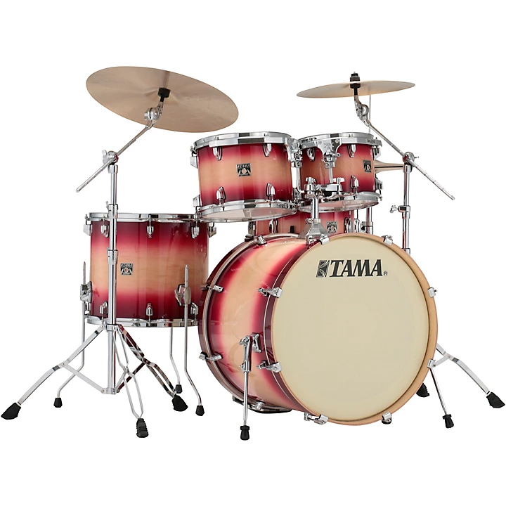 Open Box TAMA Superstar Classic Custom 5 Piece Shell Pack Level 1 Ruby Natural Burst
