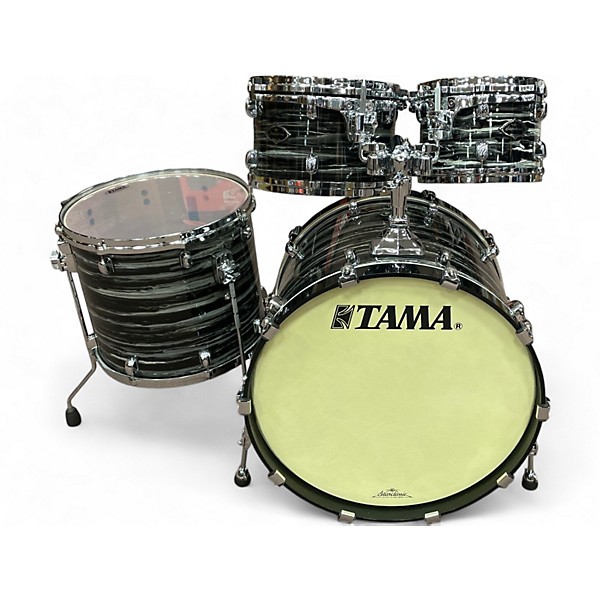 Used TAMA 4 Piece Starclassic Limited Edition Bubinga Birch Oyster Black Drum Kit