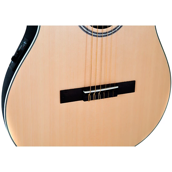 Applause AB24CS 4S Traditional Series Mid Depth Spruce Nylon String Classical Acoustic Electric Guitar Natural