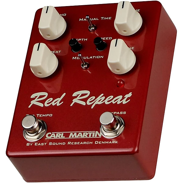 Red Repeat Delay Echo with Tap Tempo Pedal