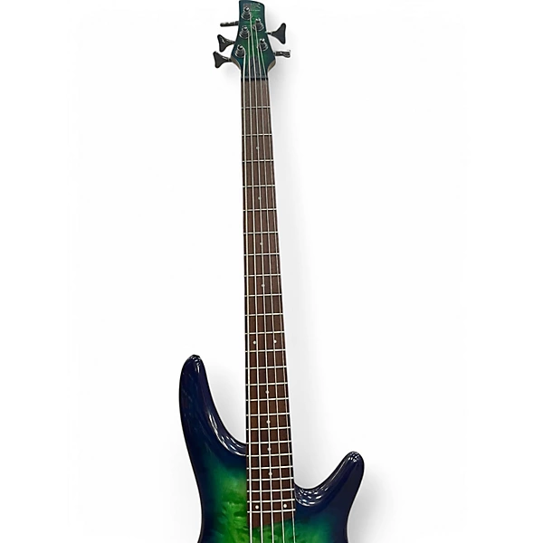 Used 2022 Ibanez SR405 5 String BLUE GREEN BURST Electric Bass Guitar