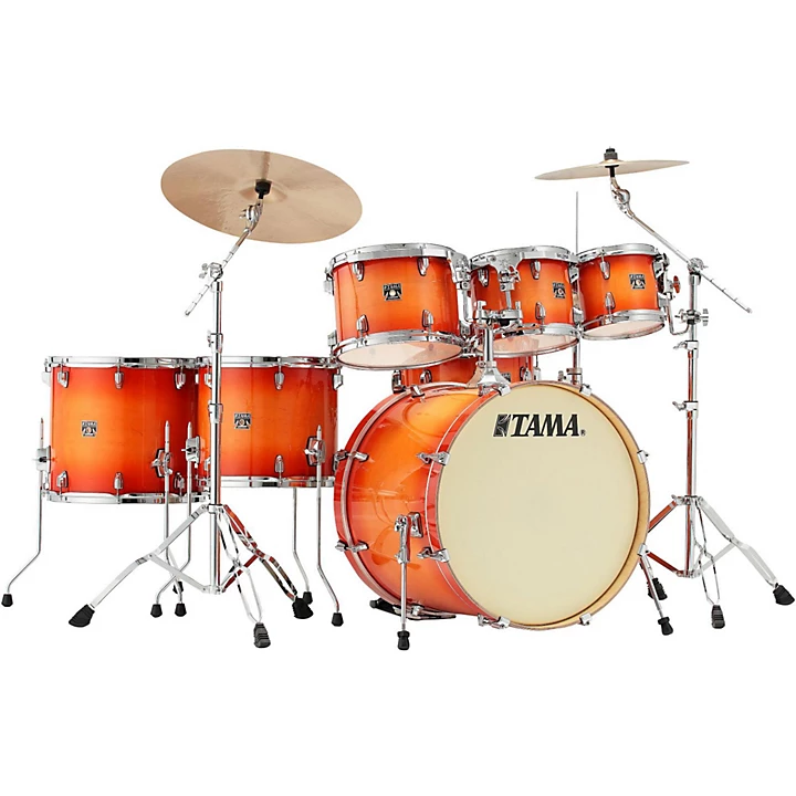 TAMA Superstar Classic Custom 7 Piece Shell Pack Level 1 Tangerine Lacquer Burst J13720004006000.gc
