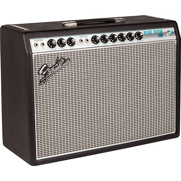 Fender '68 Custom Deluxe Reverb 22W 1x12 Tube Guitar Combo Amp With Celestion G12V 70 Speaker Black