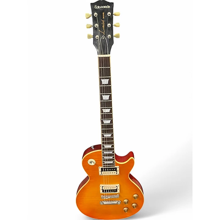 Used Edwards Limited Model LP Style Honey Burst Solid Body Electric Guitar