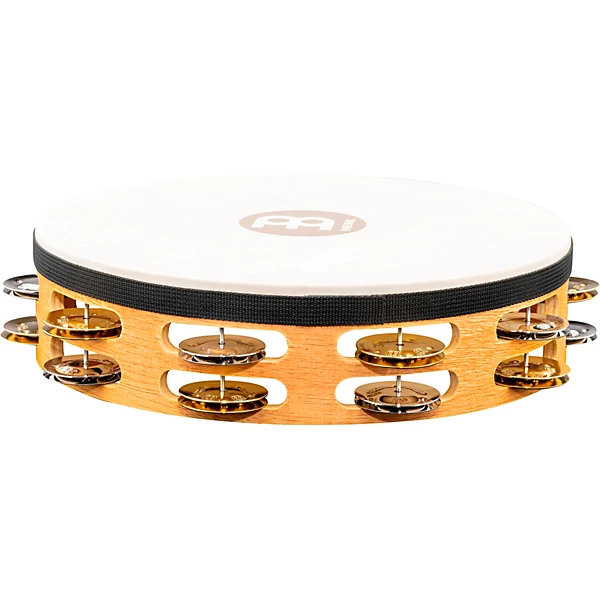 Recording Combo Goat Skin Wood Tambourine Two Rows Dual Alloy Jingles Super Natural