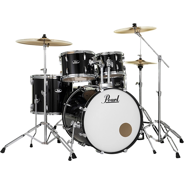 Open Box Pearl Roadshow Complete 5 Piece Drum Set with Hardware and Cymbals Level 1 Jet Black