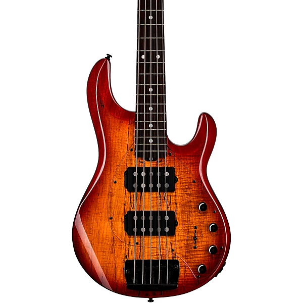 StingRay 5 RAY35 HH Spalted Maple Top Bass Blood Orange Burst