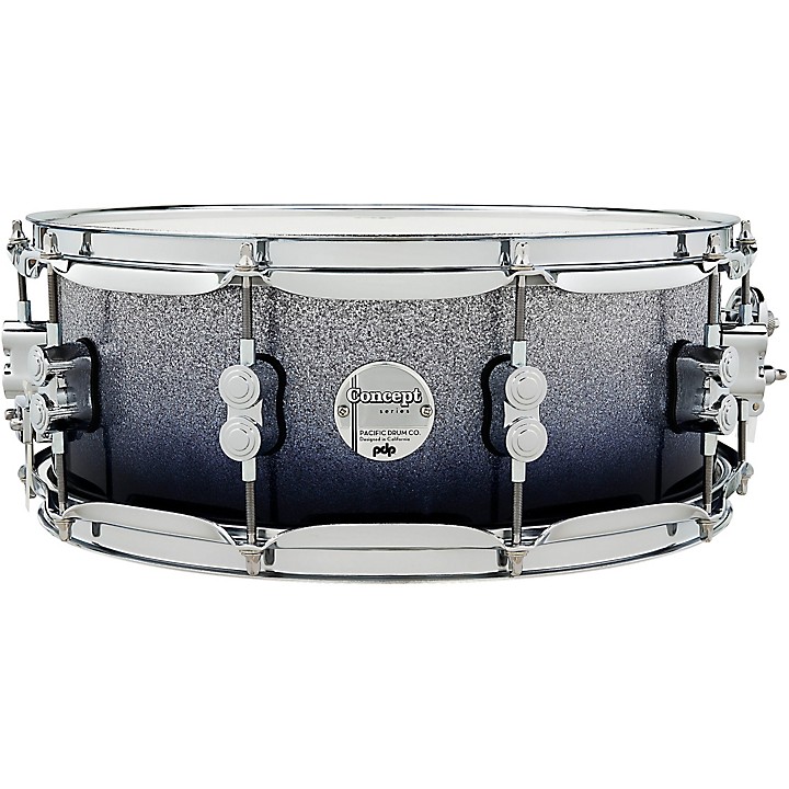 Concept Maple Series Snare Drum Silver to Black Sparkle Fade 55x14