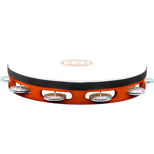 MEINL Goat Skin Wood Tambourine One Row Aluminum Jingles African Brown