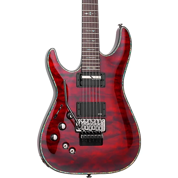 Hellraiser C 1 with Floyd Rose Sustaniac Left Handed Electric Guitar Black Cherry