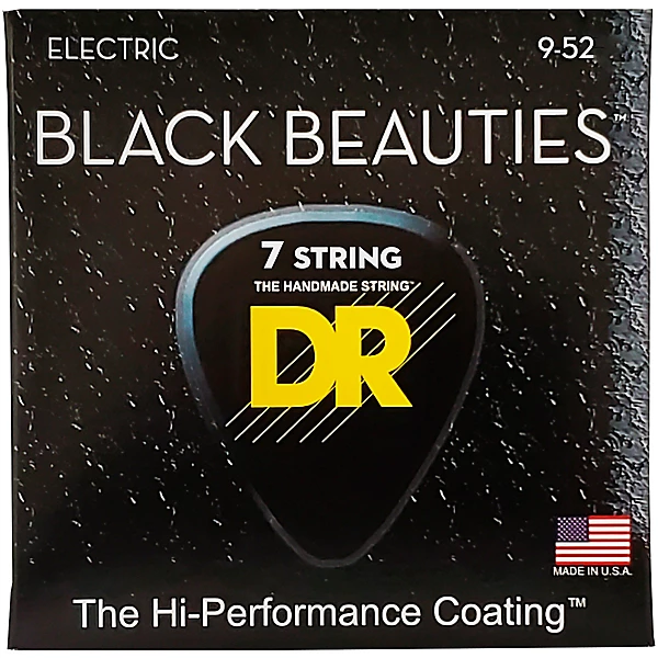 Extra Life BKE7 9 Black Beauties Coated Light Electric Guitar Strings 7 String Set