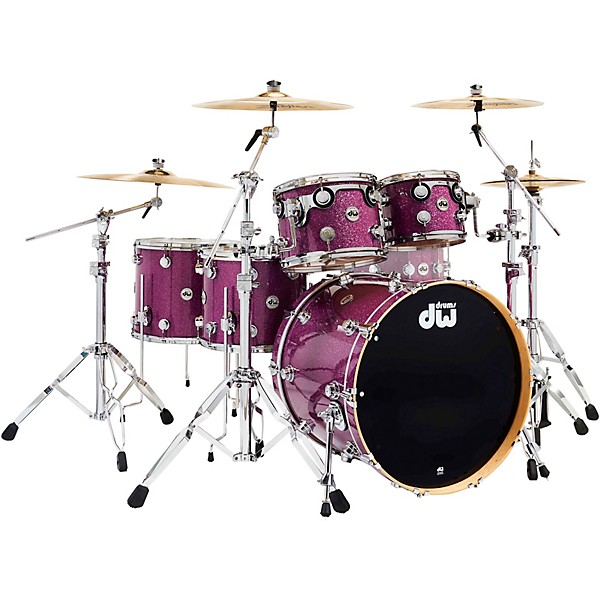 DW 5 Piece Collectors SSC Maple Finish Ply Shell Pack with 22 in. Bass Drum   Purple Glass