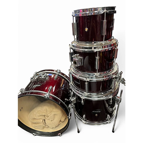 Used Ludwig 5 Piece Accent CS Burgundy Drum Kit