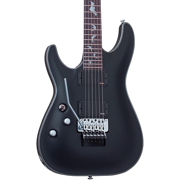 Schecter Guitar Research Damien Platinum 6 With Floyd Rose Left Handed Electric Guitar Satin Black
