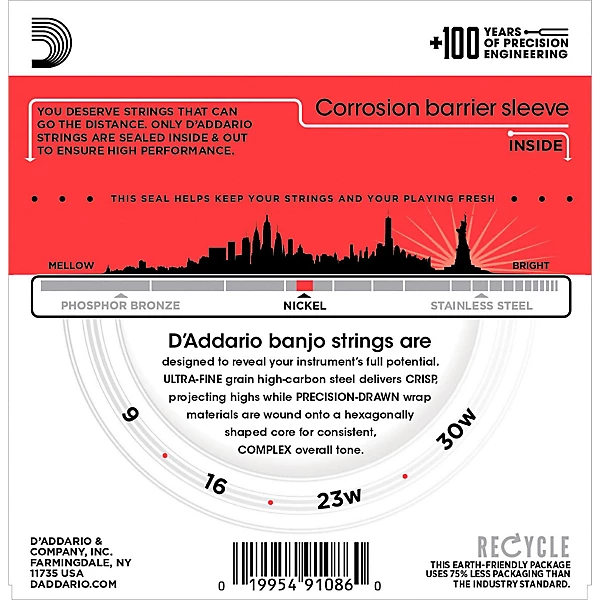 EJ63 Nickel Tenor Banjo Strings 9 30
