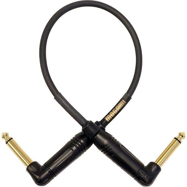 Gold Patch Cable with Right Angle Connectors 10 in