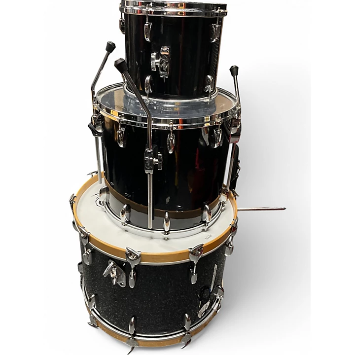 Vintage 1980 Gretsch Drums 3 Piece USA Custom Kit Black Drum Kit
