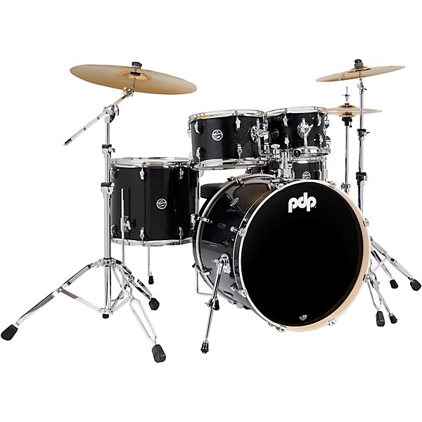 Mainstage 5 Piece Complete Drum Set With 22 Bass Drum and Paiste Cymbals Black Sparkle