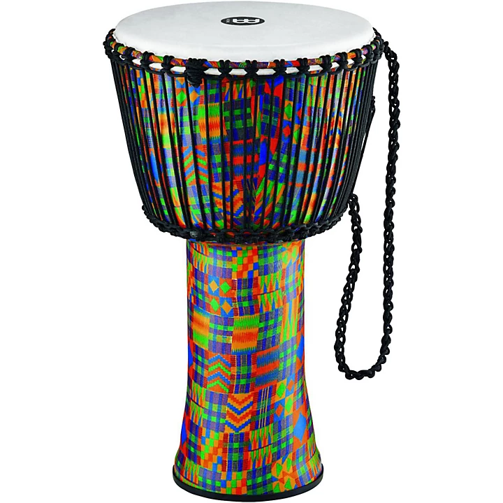MEINL Rope Tuned Djembe with Synthetic Shell and Head 14 in. Kenyan Quilt