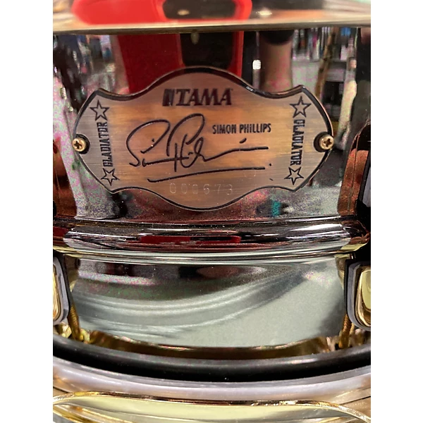 TAMA Used TAMA 55X14 Simon Phillips Gladiator Black Chrome Drum.gc