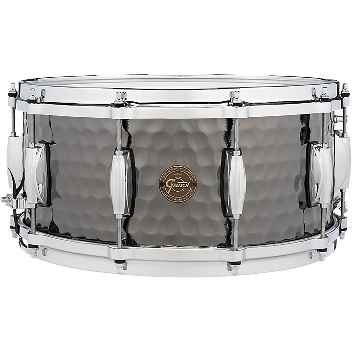Gretsch Drums Hammered Black Steel Snare 14 x 6.5 in.