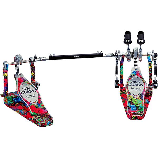 Limited Edition 50th Anniversary Iron Cobra Power Glide Psychedelic Rainbow Double Pedal