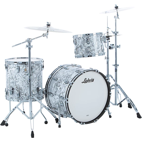 Classic Maple 3 Piece Fab Shell Pack With 22 Bass Drum White Mosaic