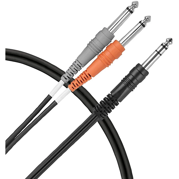Essential Interconnect Y Cable 1 4 TRS Male to 1 4 TS Male 9 ft Black