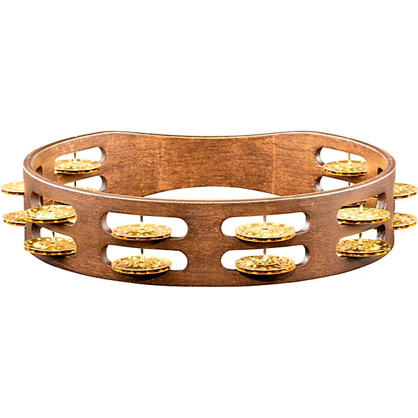MEINL Vintage Wood Tambourine Dimpled Jingles Two Rows