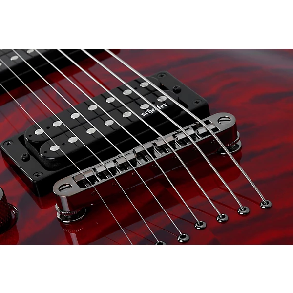 Schecter Guitar Research Omen Extreme 7 Left Handed Electric Guitar Black Cherry