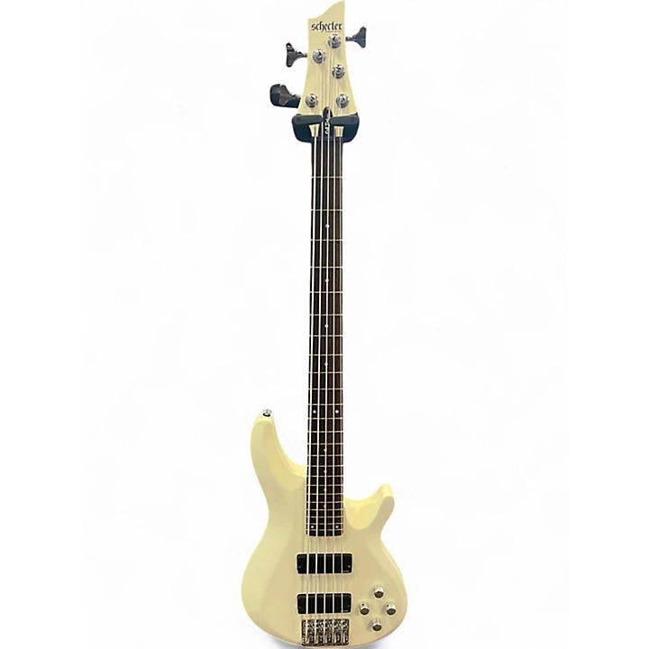 Used Schecter Guitar Research C 5 DELUXE SATIN WHITE Electric Bass Guitar
