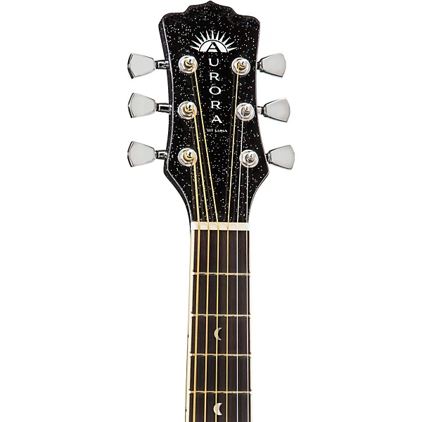 Luna Aurora Borealis 3/4 Size Acoustic Guitar Black Sparkle