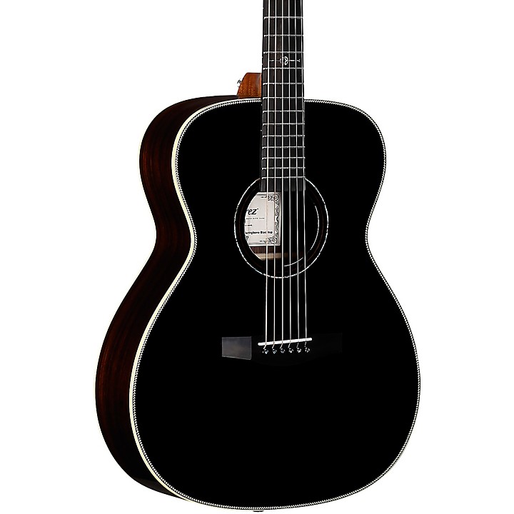LF70e Herringbone Laureate Series Folk OM Acoustic Electric Guitar Blacktop