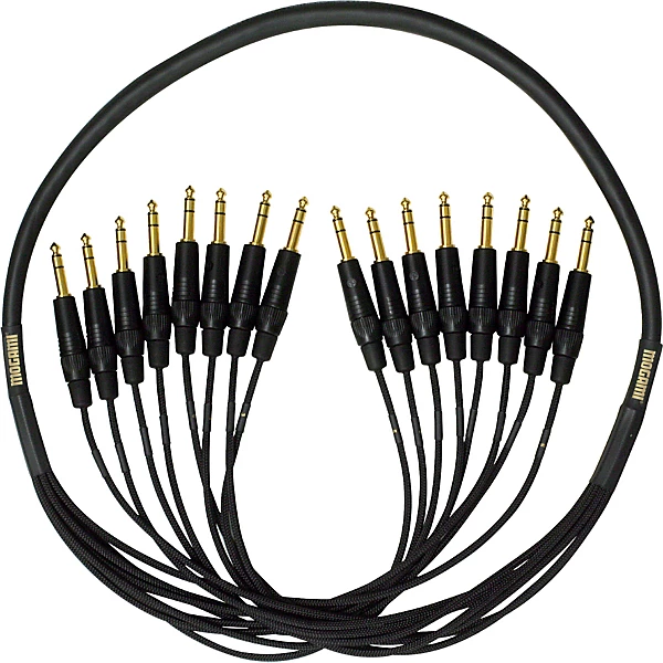 Gold 8 Channel TRS TRS Snake Cable 10 ft