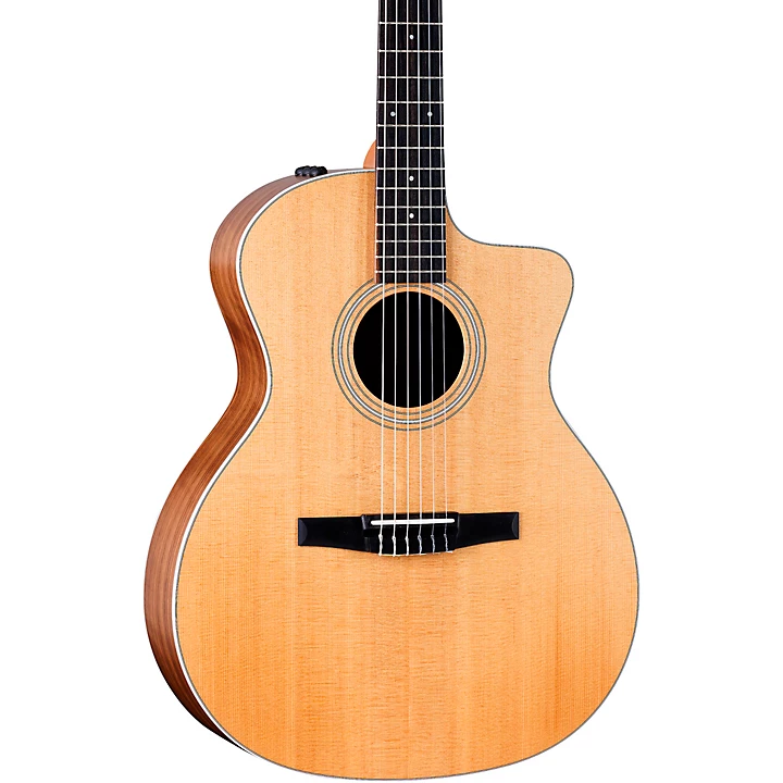 Taylor 214ce N Grand Auditorium Nylon String Acoustic Electric Guitar Natural